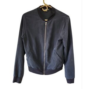 American Apparel Women's Bomber Jacket Sz Small Black Made in US